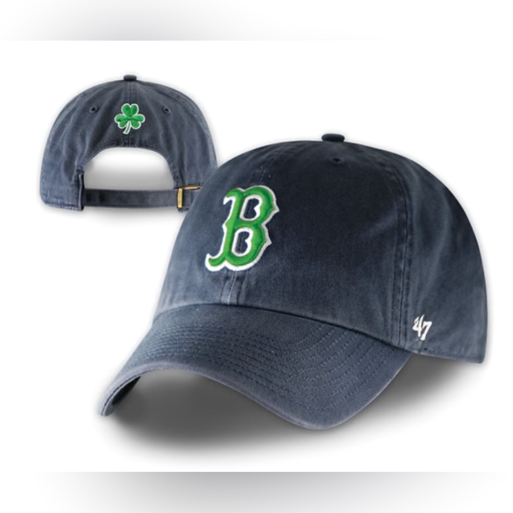 **NEW** BOSTON RED SOX ST PATRICKS DAY NAVY SHAMROCK HAT CAP BY '47 BRAND
